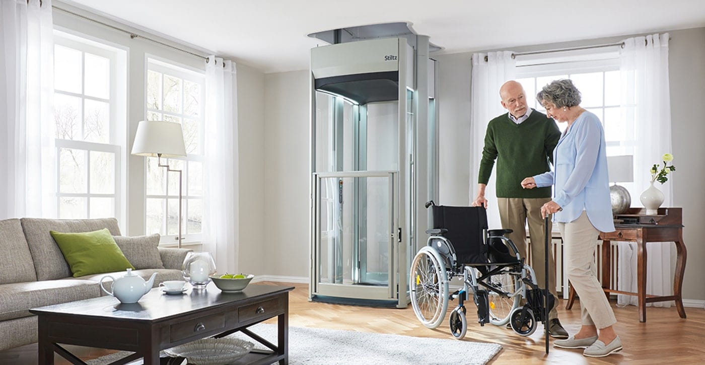 Customer with Stiltz Home Lift Trio+