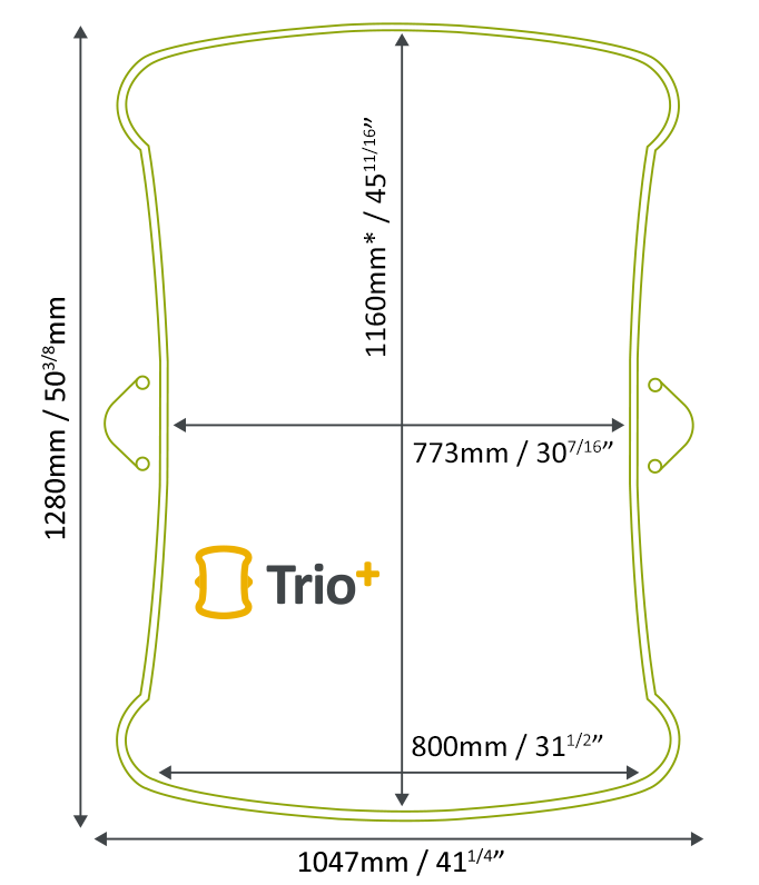 Trio+ Home Lift footprint