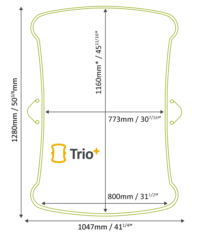 web-footprint-ROW Trio+ Home Lift footprint